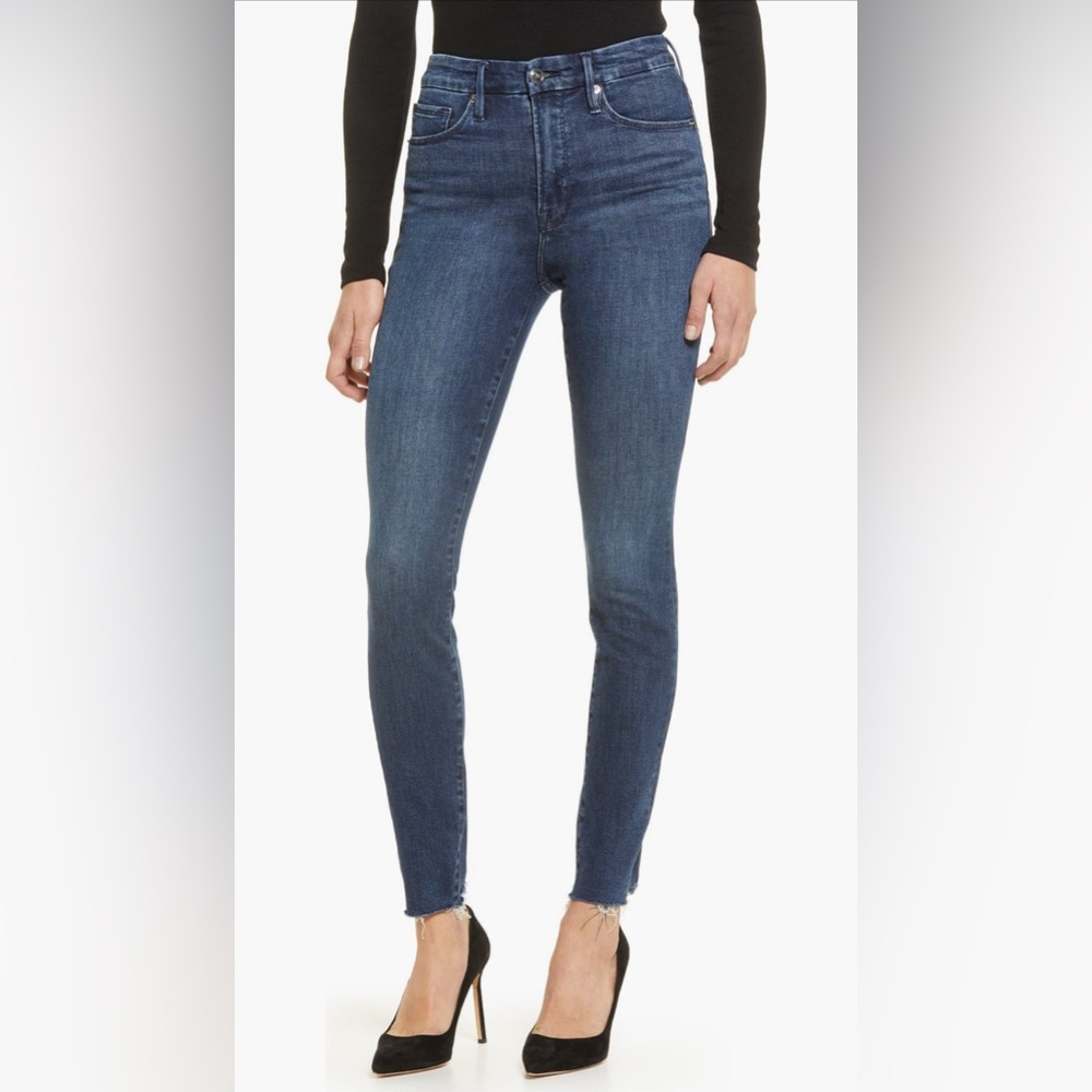 Good American - Good Legs Raw Hem Skinny Jeans - Size 12